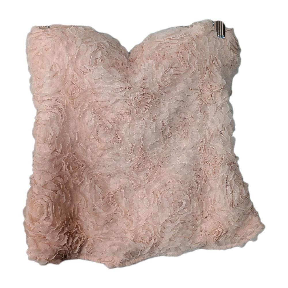 Rue21 Blush Pink Floral Appliqué Strapless Camisole